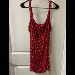 red floral sundress